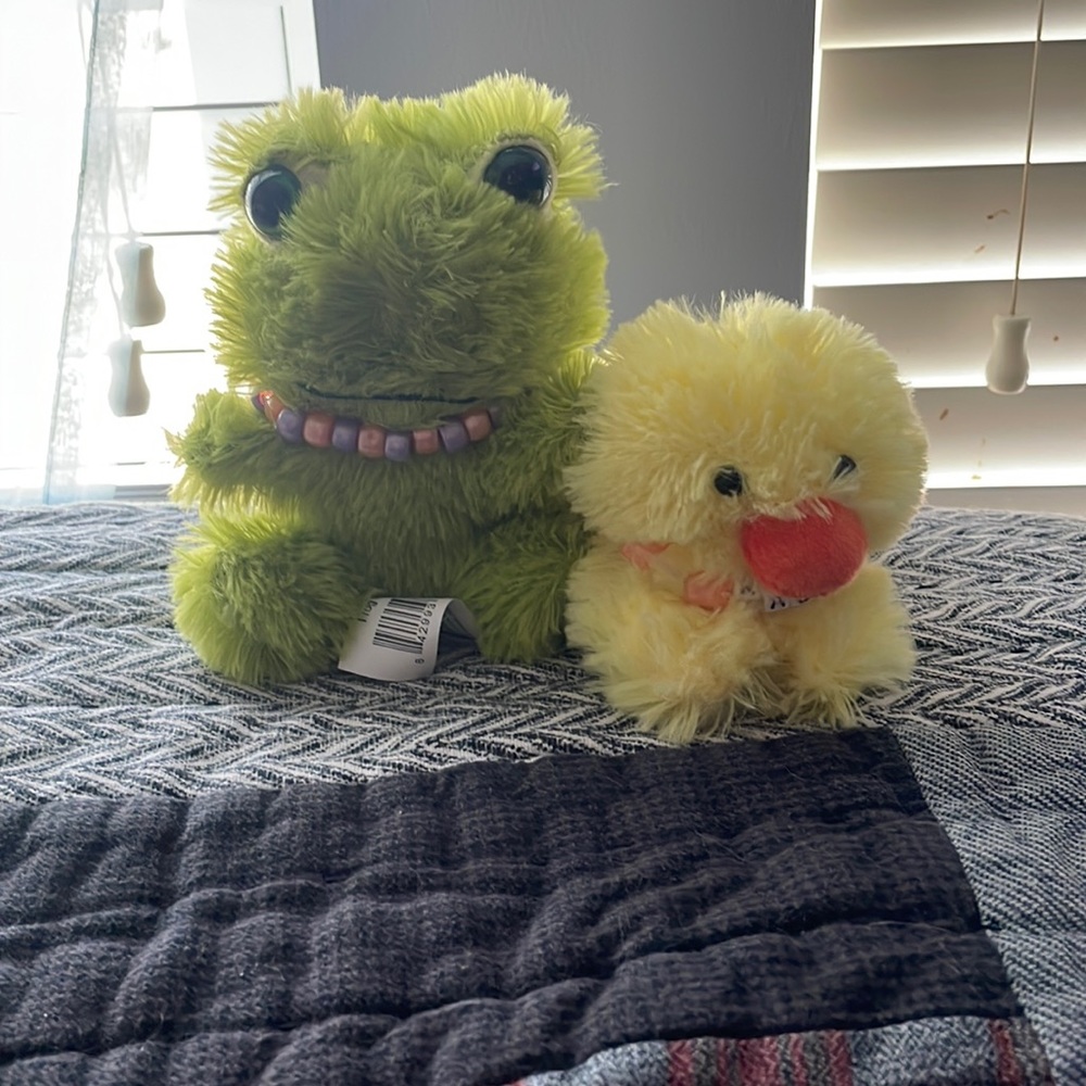 Frog and duck plush